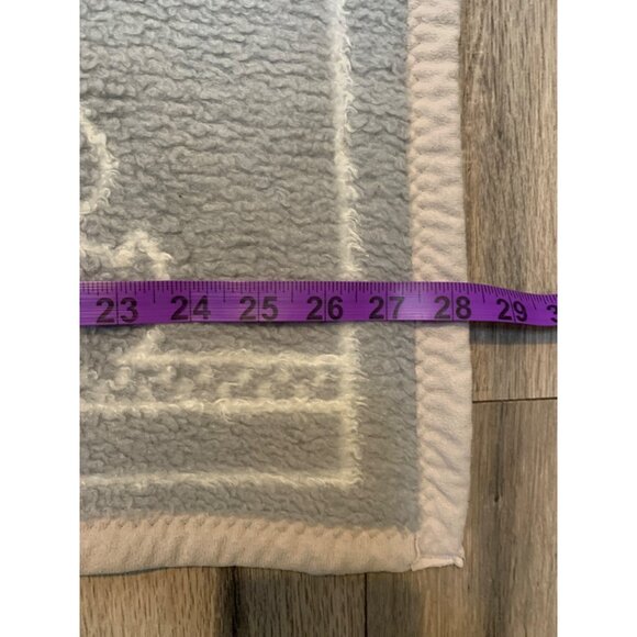 Vintage Acrylic Reversible Duckling Baby Blanket - 37"x27" - Soft & Cozy Gray Wh - Picture 3 of 4